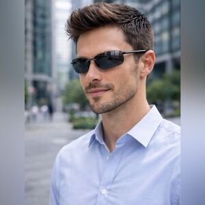 Maui Jim Rimless Polarized Sunglasses Black Men